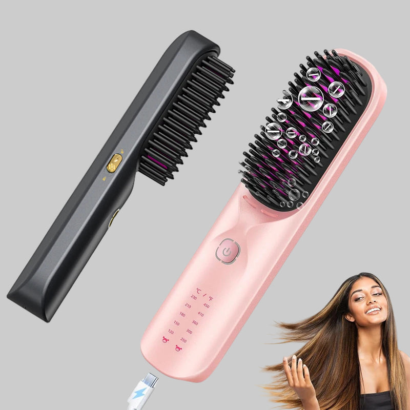 Cabello liso en cualquier lugar: Cepillo alisador de viaje